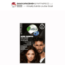 Vatika Naturals Instant Henna Shampoo Hair Colour Natural Black (20ml + Gloves) | With Blackseed Extracts | 100% Grey Coverage in 5 Minutes | No Ammonia | Lasts Up to 24 Washes