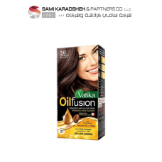 Vatika Naturals 3.0 Dark Brown Oil Fusion Coloring Kit | Enriched With Nourishing Almond Oil & Coffee | Permanent Hair Colour Cream With 100% Grey Coverage | Rich Colour in 30 Mins – 108 ml