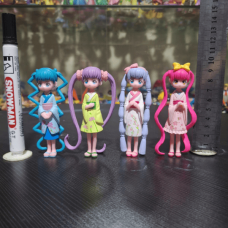 4-Piece Kimono Girl Miniature Figure Set