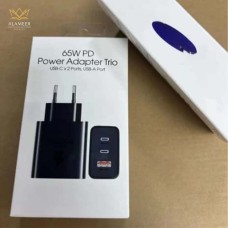 ﻿Fast Charger 65W with 3 Ports + Type-C Charging Cable