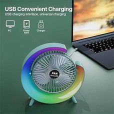 ﻿Rechargeable fan with RGB lighting 