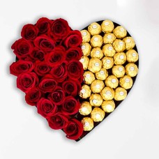 Heart shaped box of roses