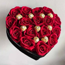 Heart shaped box of roses