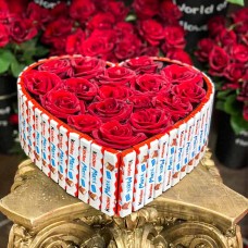 Heart shaped box of roses