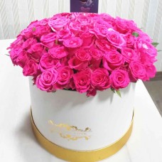 Grand Box Filled with Pink Roses 