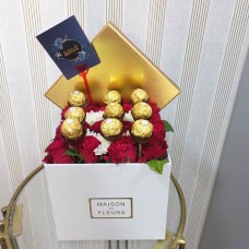  Flower Box with Ferrero Chocolates 