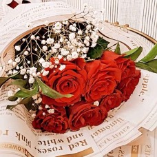  Elegant Flower Bouquet with White Phalaenopsis 