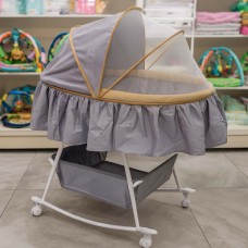 Baby Cradle with Wheels and Mosquito Net