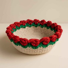 Handmade Crochet Rose Basket 