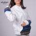 White Unisex Hoodie with Blue Sadu 100% Pure Egyptian Cotton