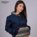 Navy Unisex Hoodie with Turquoise  Sadu 100% Pure Egyptian Cotton