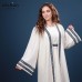 Elegant Ivory Abaya with Colorful Embroidered Trim
