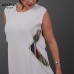 Sleeveless White Maxi Dress with Colorful Side Panels