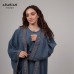 3-Piece Embroidered Abaya Set – Slate Blue