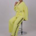 Two-Piece Yellow Belted Pantsuit