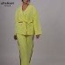 Two-Piece Yellow Belted Pantsuit