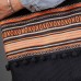 Black Sadu-Pattern Beach Bag with Inner Pocket