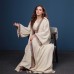 3-Piece Embroidered Abaya Set – Beige