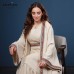 3-Piece Embroidered Abaya Set – Beige