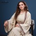 3-Piece Embroidered Abaya Set – Beige