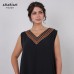 Sleeveless Black Dress with Orange Sadu Trim – Japanese CY Fabric
