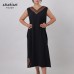 Sleeveless Black Dress with Orange Sadu Trim – Japanese CY Fabric