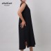 Sleeveless Black Dress with Orange Sadu Trim – Japanese CY Fabric