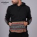 Black Unisex Hoodie with Brown Sadu 100% Pure Egyptian Cotton