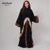 Black Abaya with Gold Fringe & Colorful Embroidery – Japanese  CY Fabric 