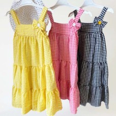 Girls' Dress with Matching Hat 