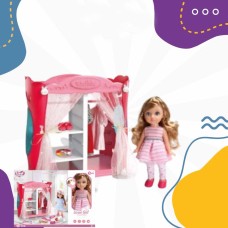 Doll with Wardrobe Set