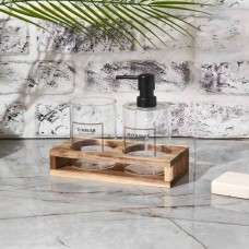 Wooden & Glass Bathroom Set 3 Pcs