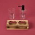 Wooden & Glass Bathroom Set 3 Pcs