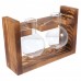 Glass planter with a wooden base