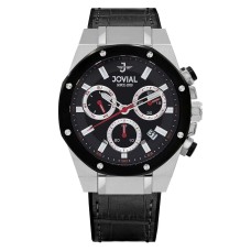 JOVIAL Men’s Watch – Black Leather Strap