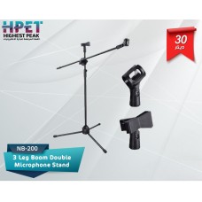 ﻿3 leg boom double microphone stand 
