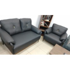 Leather sofa set with adjustable backrest,