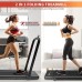 Treadmill with a movable handle and remote speed control.