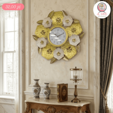 Metal Wall Art with Clock – Size 70 × 70 cm