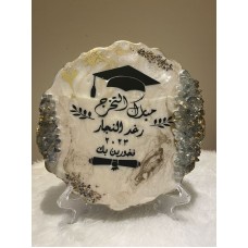 Graduation gift with resin, diameter 27