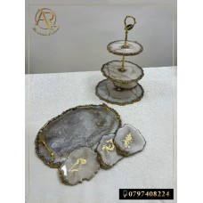 Hostess, tray and 3 coasters