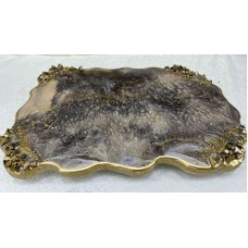Resin coated wood tray