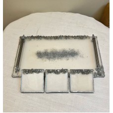 Resin coated marble tray