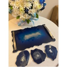 Resin tray and 3 coasters