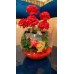 Fighter fish + tank + decorative plant and stones + a shell with a phrase of your choice written on it