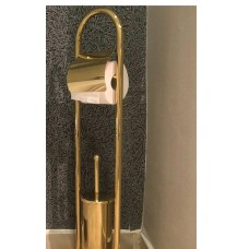 Fine stand hanger with bathroom brush
