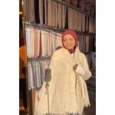 Fur-Trimmed Shoulder Shawl