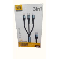 3-in-1 Charging Cable – 100W Super Fast Charging 3-in-1 Charging Cable – 100W Super Fast Charging