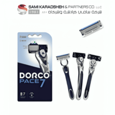 Dorco Pace 7 System Razor for Men – The World’s First 7-Blade Razor System, 2 Heads, 1 Handle