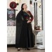 Embroidered satin shoulder dress